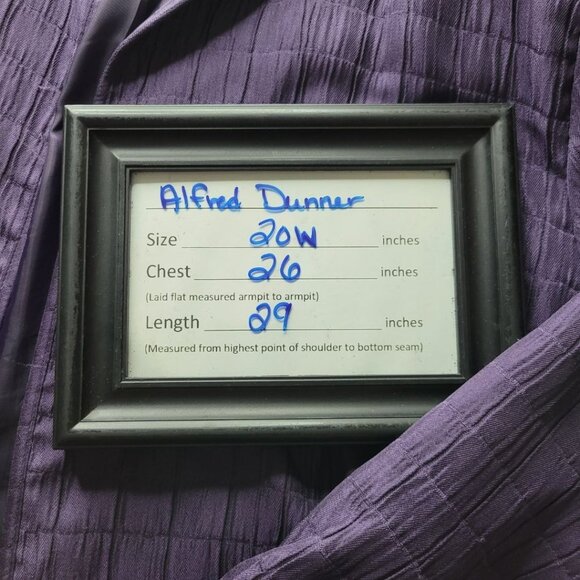 Alfred Dunner Jacket Coat Open Front Built In Shoulder Pad Purple Women Plus 20W - Picture 7 of 8